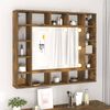 vidaXL Mirror Cabinet Smoked Oak Engineered wood, Glass Medium