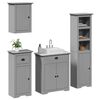 vidaXL Bathroom Furniture Set Gray Solid pinewood and engineered wood