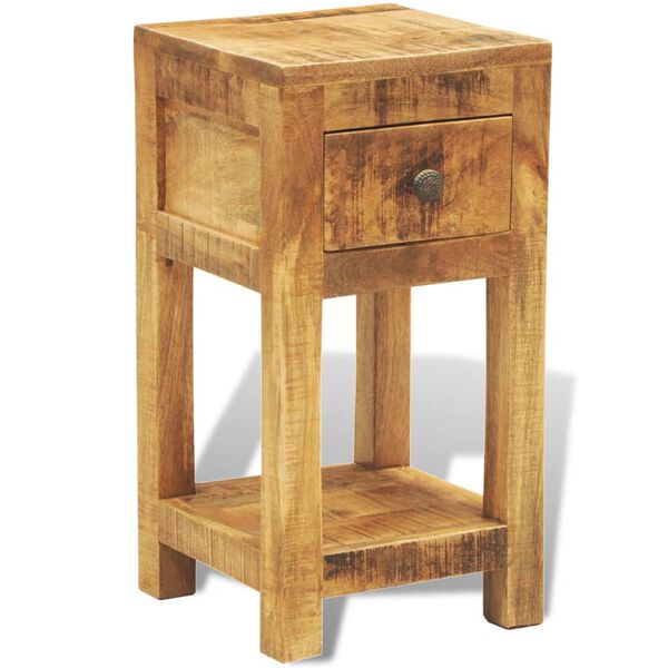 vidaXL Side Table Natural Wood Solid Mango Wood Compact Square