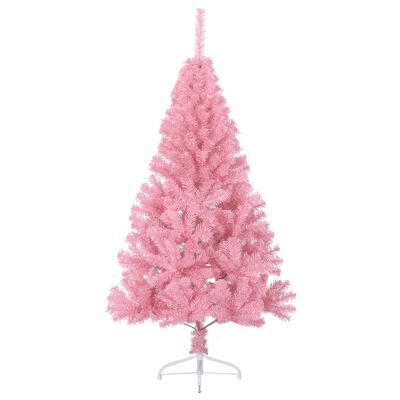 vidaXL Artificial Half Christmas Tree with Stand Pink 4 ft PVC