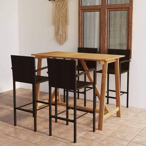 vidaXL Garden Bar Set Brown Solid Acacia wood Medium Durable