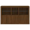 vidaXL Sideboard Brown Oak Engineered wood, Glass Large Sideboard