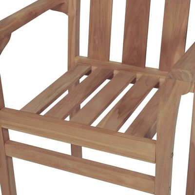 vidaXL Patio Chairs 2 pcs with Green Cushions Solid Teak Wood