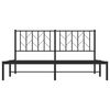 vidaXL Bed Frame Black Powder-Coated Steel Queen Bed Frame Rectangular