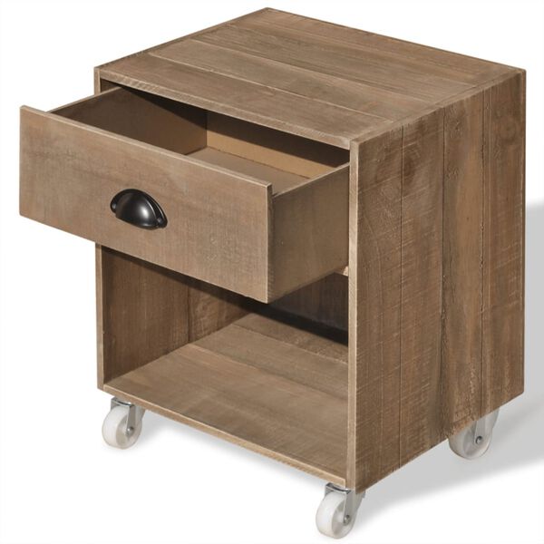 vidaXL Bedside Cabinet Brown Solid wood Standard Bedside Cabinet