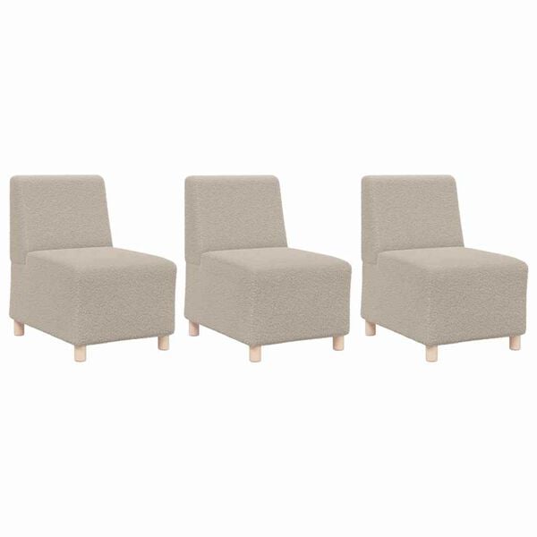 vidaXL Modular Sofa Unit Armless 3 pcs Light Grey
