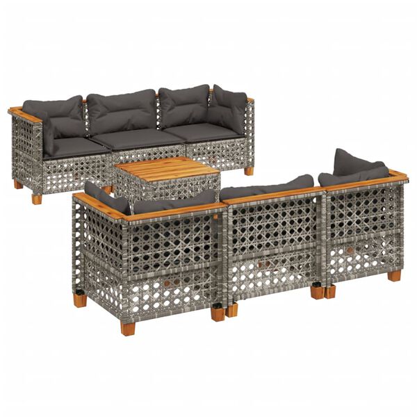 vidaXL Garden Sofa Set Grey, Dark Grey