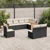 vidaXL Garden Sofa Set Black, Cream White
