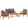 vidaXL Bistro Set with Cushion 4 pcs Brown Solid Acacia Wood