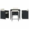 vidaXL Garden Dining Set with Cushion 5 pcs Black Poly Rattan