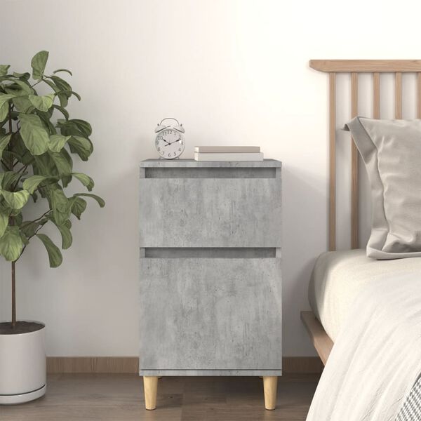 vidaXL Bedside Cabinet Concrete gray Engineered wood Standard