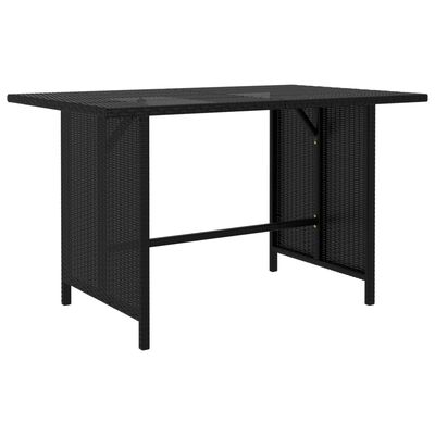 vidaXL Patio Dining Table Black 43.3"x27.6"x25. 6"Poly Rattan