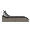 vidaXL Folding Sun Lounger Grey PE rattan, powder-coated steel Standard