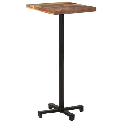 vidaXL Bistro Table Square 19.7"x19.7"x43.3" Solid Reclaimed Wood