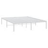 vidaXL Bed Frame White Powder-coated steel King Size Bed Frame