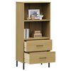 vidaXL Bookcase Brown Solid pine wood, metal Medium Bookcase