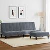 vidaXL 2-Seater Sofa Bed with Footstool Dark Gray Velvet