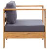 vidaXL Sofa Chair Dark Grey, Teak Look