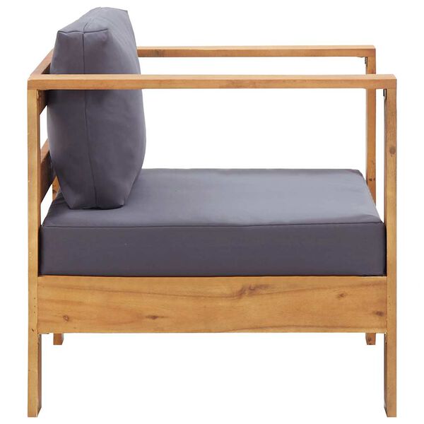 vidaXL Sofa Chair Dark Grey, Teak Look