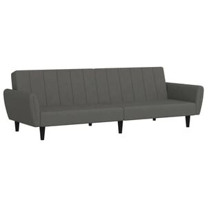 vidaXL Sofa Bed Dark Grey Velvet (100% polyester), wood, plastic 2-seater