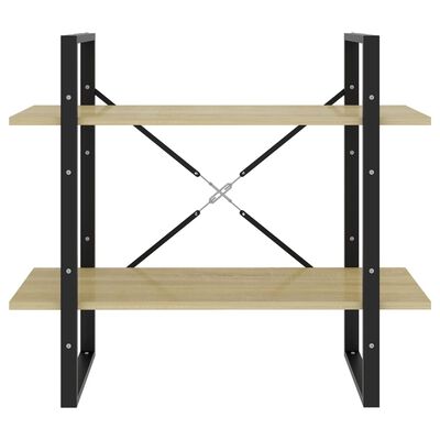 vidaXL 2-Tier Book Cabinet Sonoma Oak 31.5"x11.8"x27.6" Engineered Wood