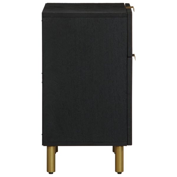 vidaXL Bedside Cabinet Black Engineered wood 19.7x13.0x23.6 in