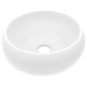 vidaXL Luxury Wash Basin Round Matt White 15.7x5.9" Ceramic