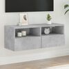 vidaXL TV Wall Cabinet Concrete grey Engineered wood 31.5x11.8x11.8 in