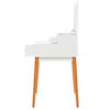 vidaXL Dressing Table White and Brown MDF, Glass, Pinewood, Metal Medium
