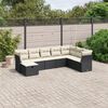 vidaXL Garden Sofa Set Black Poly Rattan, Steel Large Modular