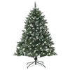 vidaXL Christmas Tree Green and white PVC, steel Medium Foldable