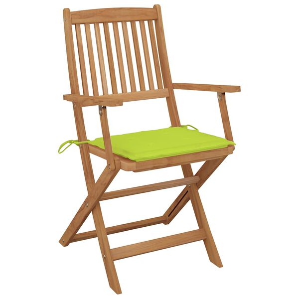 vidaXL Folding Chairs 4 pcs with Cushions Solid Acacia Wood