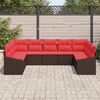 vidaXL Sofa Set with Cushion 9 pcs Brown Poly Rattan
