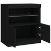 vidaXL Sideboard Black Engineered wood, glass Compact Sideboard