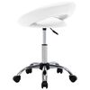 vidaXL Work Chair White Faux leather, Chrome steel Adjustable