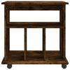 vidaXL Rolling Cabinet Smoked Oak Engineered Wood Medium Rolling Cabinet