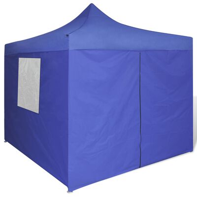 vidaXL Blue Foldable Tent 9.8'x9.8' with 4 Walls