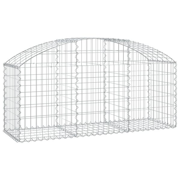 vidaXL Gabion Basket Silver Galvanized iron 59.1 x 19.7 x 31.5 in Strong