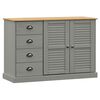 vidaXL Sideboard Grey Solid pine wood, engineered wood, metal