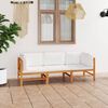 vidaXL 3-seater Garden Sofa Cream, Teak Wood