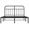 vidaXL Bed Frame Black Steel 55.1x78.7 in Metal Bed Frame Rectangular