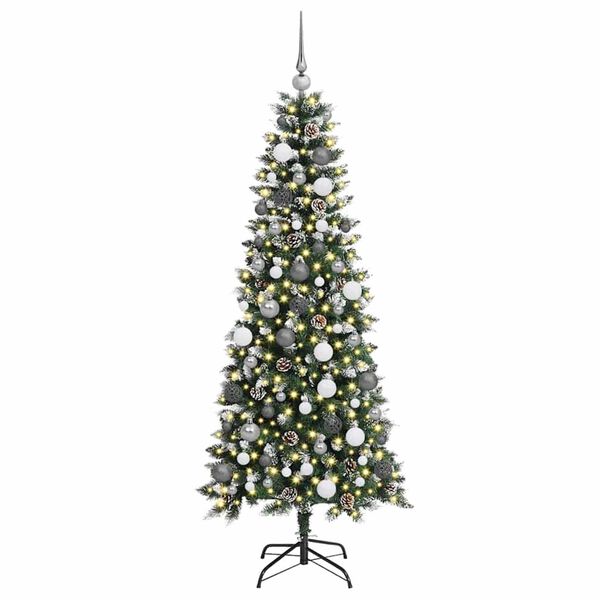 vidaXL Artificial Christmas Tree with 300 LEDs Green 70.87 in
