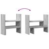 vidaXL Desk Organiser Adjustable Grey Sonoma 15.7x6.7x16.1" Engineered Wood