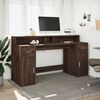 vidaXL Desk Brown Oak Engineered Wood Standard Desk Rectangular