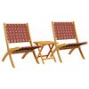 vidaXL Folding Garden Chair Set of 2 Red and Brown