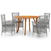 vidaXL 5 Piece Patio Dining Set Gray