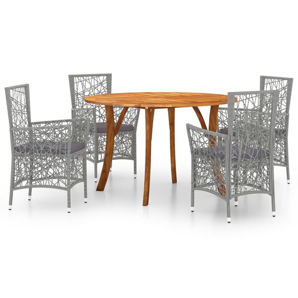 vidaXL 5 Piece Patio Dining Set Gray