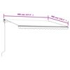vidaXL Retractable Awning Orange and brown with white frame