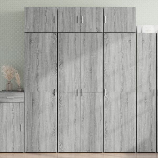 vidaXL Storage Cabinet Grey Sonoma Engineered Wood Tall Storage Cabinet
