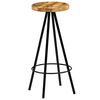 vidaXL Bar Stool Set of 2 Natural wood and black